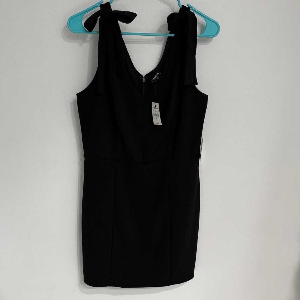 Express Black Mini Dress with Bow Straps